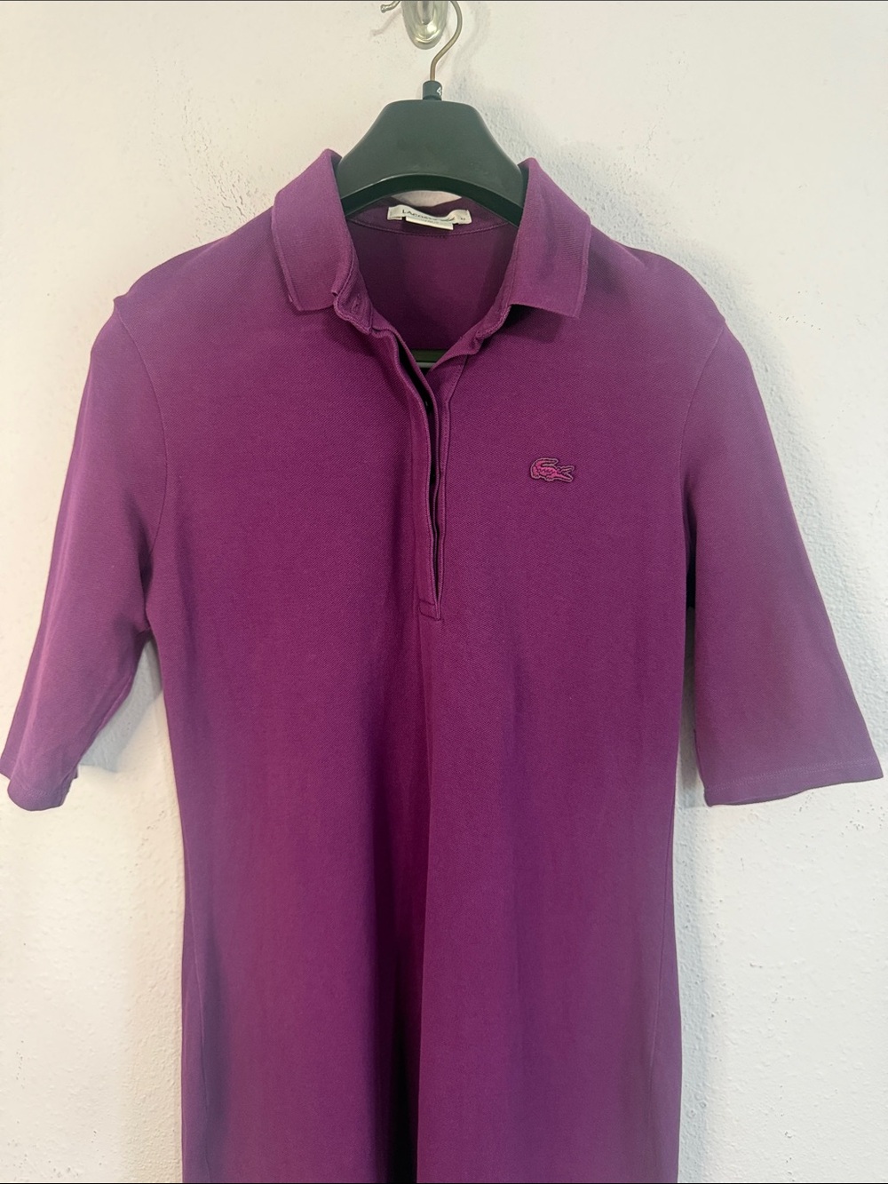 Lacoste Women Plum Purple Polo Shirt Dress Size 42/10 - Picture 3 of 9